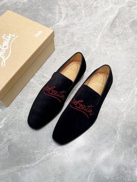 Лоферы Christian Louboutin cipele Sa štrasom Maslačak Parhet Od Teleće Kože Crne Boje