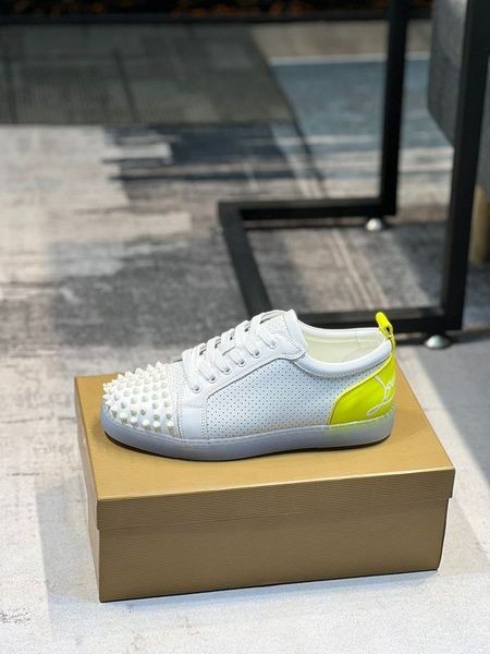 Christian Louboutin Tenisice Zabava Louis Junior Spikes Bijele Fluo Žuta