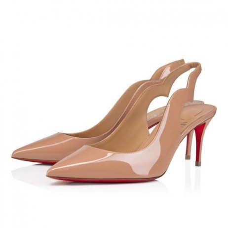 Christian Louboutin Hot Chick Sling 70 Mm Cipele-Brod na Бретелях Straga Od Lakirane Kože Blush