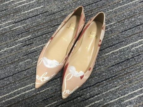 Christian Louboutin Kraft PVC balet stanovi ravnim cipelama Bež Kožne Cipele Christian Louboutin