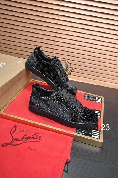 Christian Louboutin tenisice Louis Junior Orlato Velvet River Crystals Crne boje