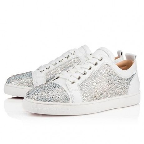 Cipele Christian Louboutin cipele s niskim krovom Louis Junior ST Verzije Bianco Strass
