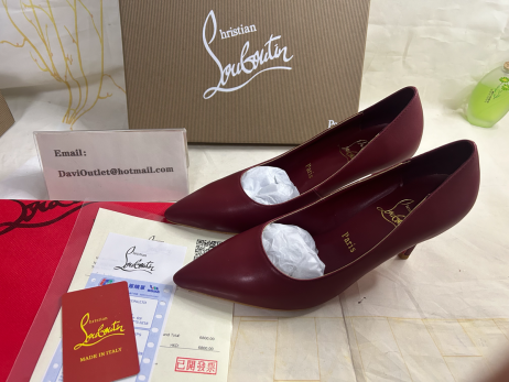 Cipele-brod Christian Louboutin Kate od Napa kože 85 mm Tamnocrvena boja