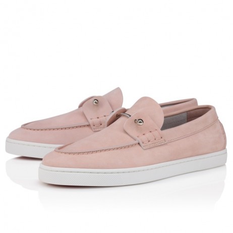 Christian Louboutin Chambeliboat Boat Women Shoes Reversed Leather Vintage Rose