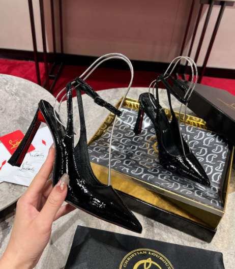Christian Louboutin Condora Strap 100 Mm Strappy Pumps Vog Patent Leather Black