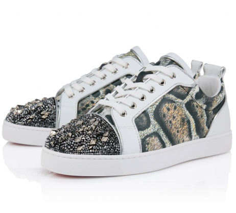 Christian Louboutin Louis Junior P Strass Eternity Sneakers Leather and Strass Multicolor