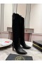 Christian Louboutin Santia Botta 85 mm Koža S Vezom od velur Crne boje