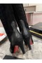Christian Louboutin Santia Botta 85 mm Koža S Vezom od velur Crne boje
