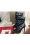 Čizme Christian Louboutin Gerila S otvorenim Vrhom i Šiljcima od Teleće kože 100 mm Crne Boje