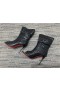 Čizme Christian Louboutin Gerila S otvorenim Vrhom i Šiljcima od Teleće kože 100 mm Crne Boje