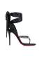 Christian Louboutin Just Queenie Du Desert Sandale 100 mm od Krep satena Crne boje