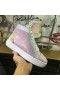 Christian Louboutin tenisice Louis s visokim берцем ravnim cipelama, Ukrašen raznobojnim kristalima