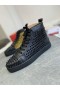 Christian Louboutin tenisice Louis Laminato Dino visoke берцем od teleće kože Crnog Zlata