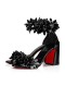 Sandala Christian Louboutin 85 mm od crne lakirane kože/lin Black