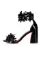 Sandala Christian Louboutin 85 mm od crne lakirane kože/lin Black