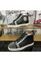 Christian Louboutin Lou Spikes Oralto - Visoke tenisice od Nubuk kože i Crne boje