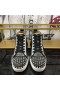 Christian Louboutin Lou Spikes Oralto - Visoke tenisice od Nubuk kože i Crne boje