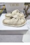 Dior Twist Bijele Sandale Cannage D Twist Slide Od Ovčje kože