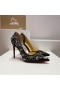 Cipele-brod Christian Louboutin Brodiriza, Ukrašena Uzorkom D ' orsay, 100 mm, Saten, Crne