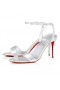 Christian Louboutin Loubigirl 85 mm Sandale Ремешках Od Переливающейся kože Srebrne boje CL Cipele