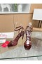 Christian Louboutin So Me 105 mm Sandale S Kožnim šiljcima Tamnocrvena boja CL Cipele