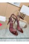 Christian Louboutin So Me 105 mm Sandale S Kožnim šiljcima Tamnocrvena boja CL Cipele