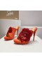 Japanke Christian Louboutin Submuline 100 mm od antilop Narančaste boje