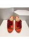 Japanke Christian Louboutin Submuline 100 mm od antilop Narančaste boje