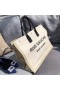 Torba-тоут Saint Laurent od bijelog lana Rive Gauche Torbe Saint Laurent