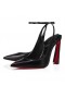 Christian Louboutin Condora Cipele-brod s remenom 100 mm, Kožne Crne Cipele CL