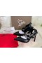 Christian Louboutin Giddylina / Cipele-brod s remenom 100 Mm Od Napa Kože Crne boje