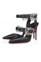 Christian Louboutin Giddylina / Cipele-brod s remenom 100 Mm Od Napa Kože Crne boje