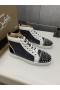 Christian Louboutin Visoke tenisice Lou Spikes Orlato Od platna i kože, Crne, Bijele, Tamno plave