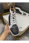 Christian Louboutin Visoke tenisice Lou Spikes Orlato Od platna i kože, Crne, Bijele, Tamno plave