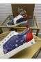 Christian Louboutin Louis Junior Tenisice Sa Čepovima Od Kože S Cvjetnim Ispis Višebojno