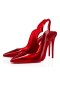 Christian Louboutin Hot Chick Cipele-Brod Sling 100 mm Od Lakirane Teleće Kože Crvene Boje