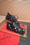 Tenisice Christian Louboutin cipele s niskim krovom od tkanine sa šiljcima, Crne tenisice CL