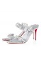Sandala Christian Louboutin Just Jewel 85 mm od Tpu i kože Specchio s Kristalima