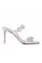 Sandala Christian Louboutin Just Jewel 85 mm od Tpu i kože Specchio s Kristalima