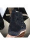 Tenisice s visokim берцем Christian Louboutin Lou Pik Pik od rhinestones, Divokoza, Koža Crne boje