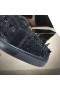 Tenisice s visokim берцем Christian Louboutin Lou Pik Pik od rhinestones, Divokoza, Koža Crne boje