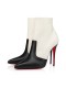 Christian Louboutin So Summer Booty 100 mm Teleća Koža Crna, Bijela