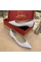 Bijele Cipele Christian Louboutin Anjalina na ravne cipele od Teleće kože sa šiljcima od Christian Louboutin