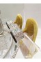 Japanke na petu Roger Vivier Cube od rhinestones Žute Baršuna