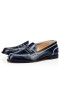 Christian Louboutin Flat Mocalaureat Tamno plava / bijela Телячий
