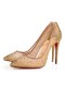 Cipele-brod Christian Louboutin Glupostima Strass 100 mm Verzija sa Zlatnim Šljokicama