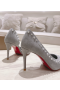 Christian Louboutin Iriza Pumps Spikes 100mm Veau Velours Gray