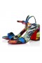 Christian Louboutin Miss Jane Sandal 85 Mm Sandals "Flower" Printed Crepe Satin Multicolor