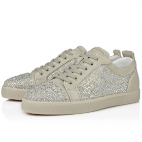 Christian Louboutin tenisice Louis Junior iz Стразовой Teleća Koža Bež boje