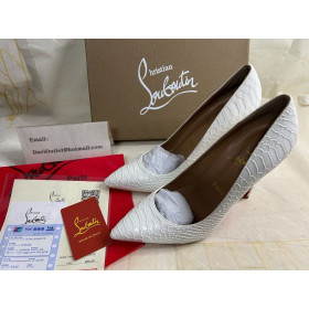 Cipele-brod Christian Louboutin Pigalle Glupostima od Kože Pythonu 120 mm, Bijele boje